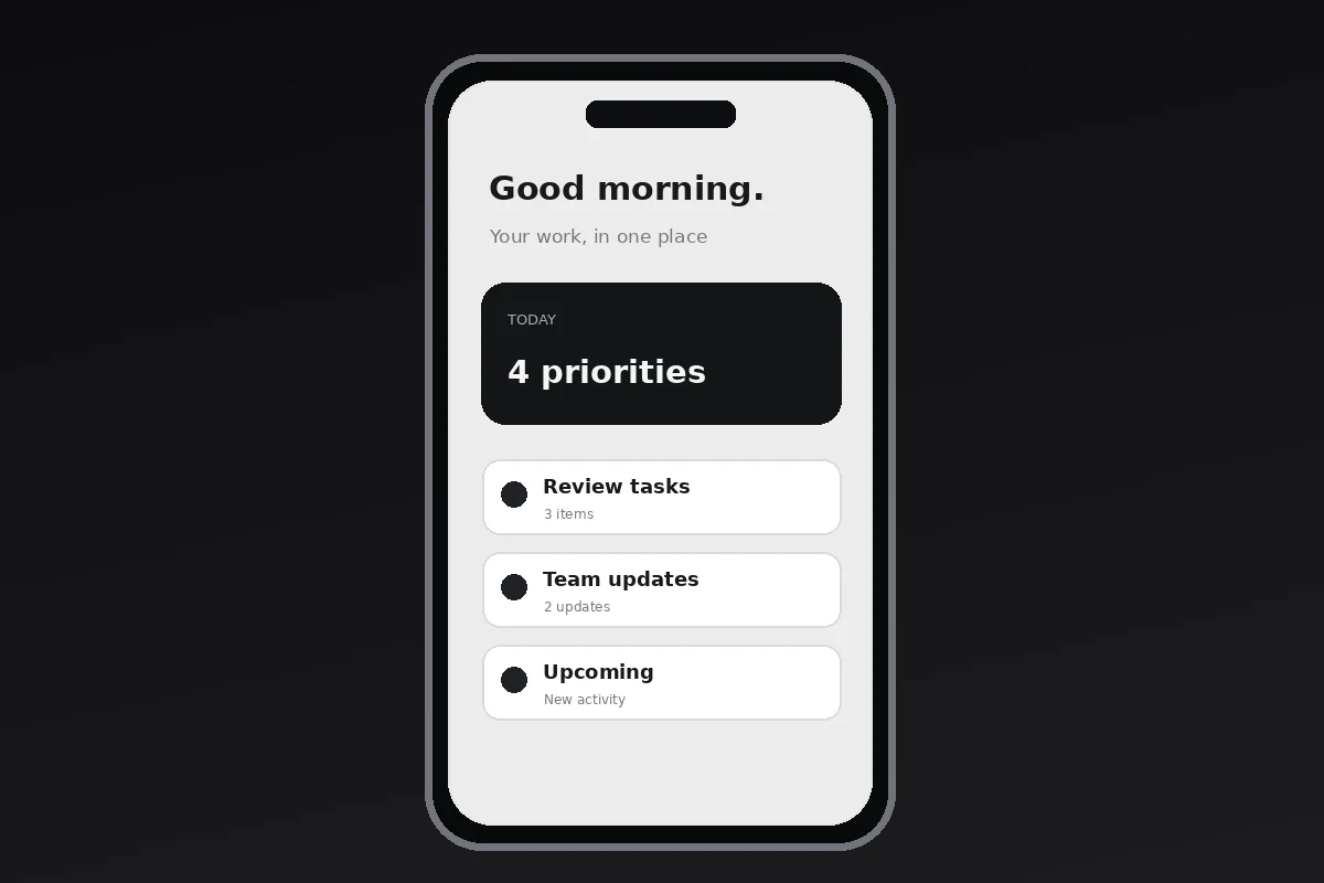 Illustrative mobile task workflow interface